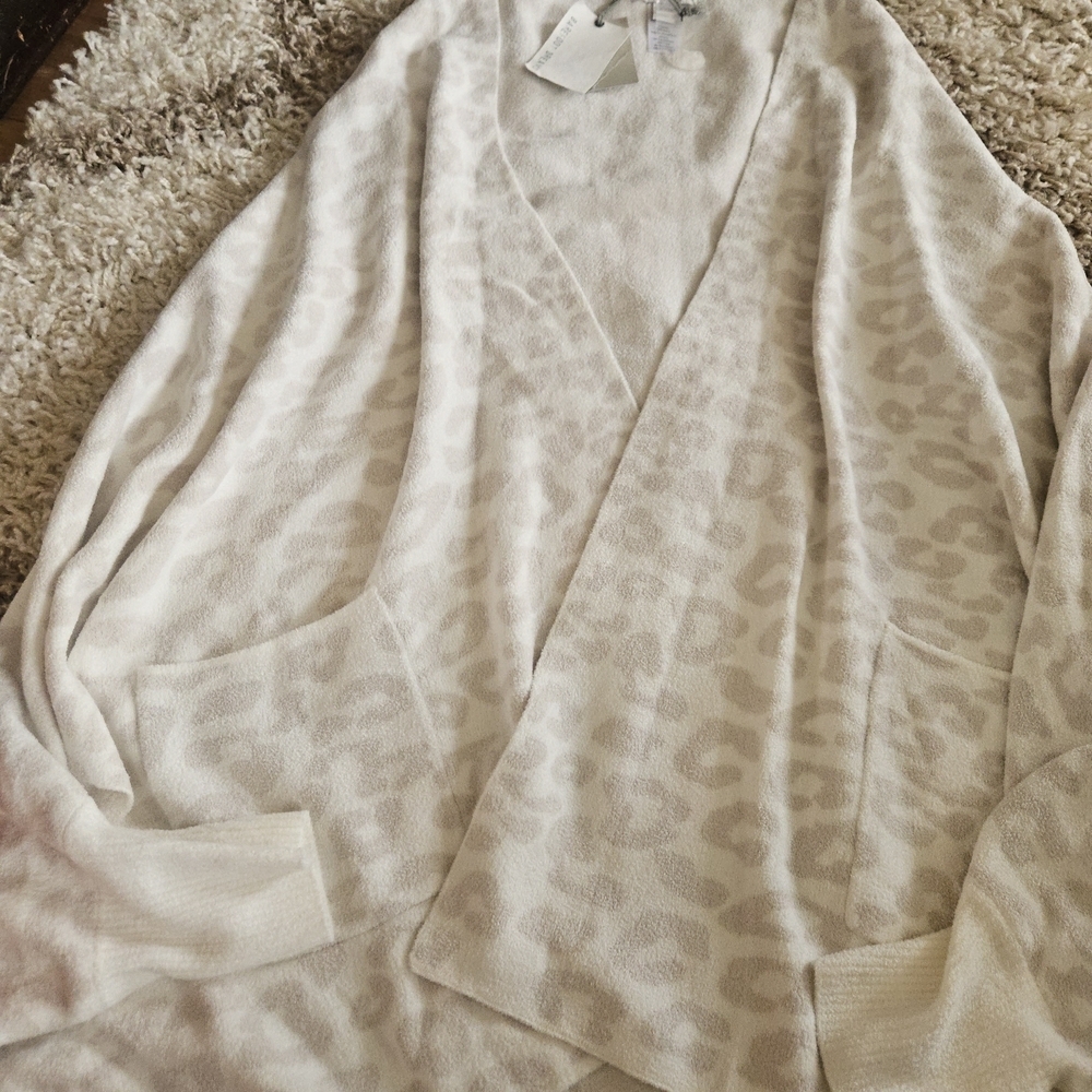 Barefoot Dreams Cream Leopard Cape